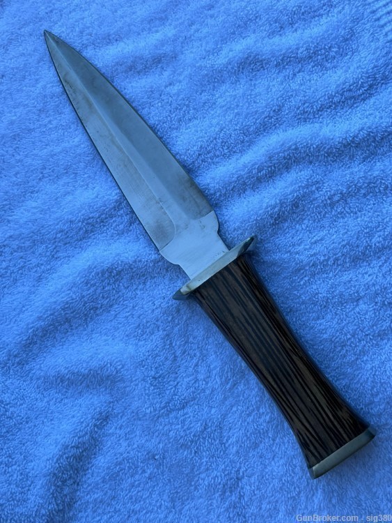 CUSTOM HAND FORGED OSO FORGE LARGE DAGGER HUNTING KNIFE WITH SCABBARD-img-8