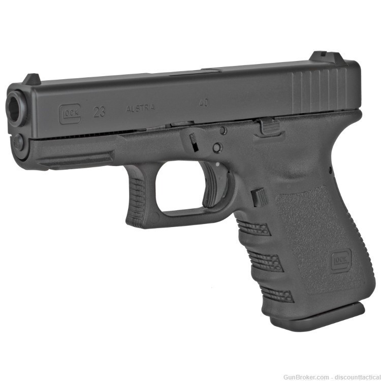 Glock PI2350203 G23 Gen 3 Compact 40 S&W 4.02" 13+1 Black Steel Slide -img-0
