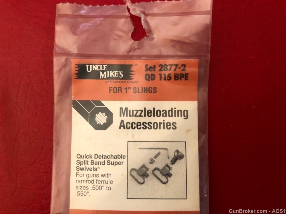 Uncle Mikes Swivel Set QD 115 BPE 2877-2 Muzzleloaders NOS-img-1