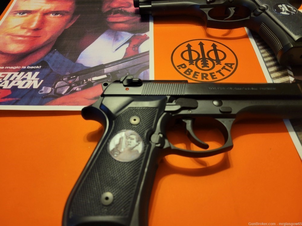 Beretta 92FS 96 M9A Lethal Weapon Mel Gibson Custom Grips with Medallions --img-7