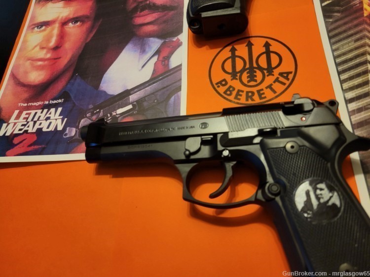 Beretta 92FS 96 M9A Lethal Weapon Mel Gibson Custom Grips with Medallions --img-4