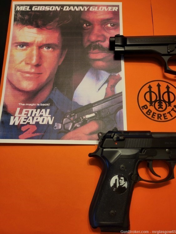 Beretta 92FS 96 M9A Lethal Weapon Mel Gibson Custom Grips with Medallions --img-8