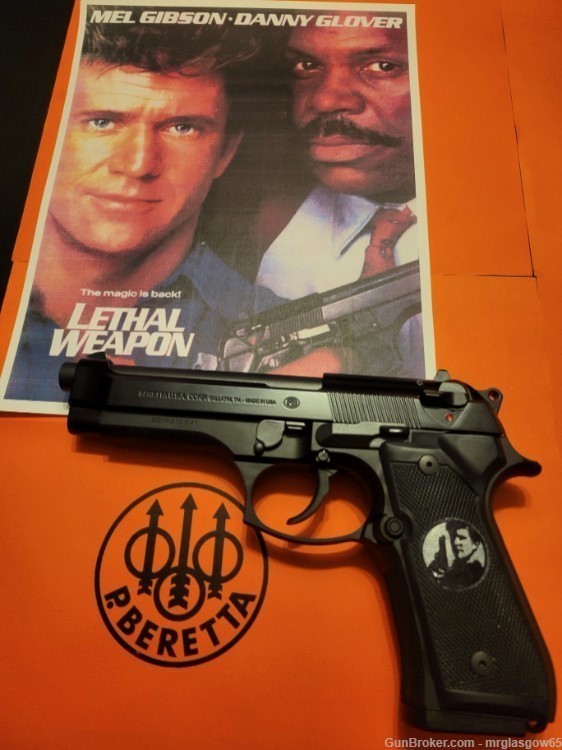 Beretta 92FS 96 M9A Lethal Weapon Mel Gibson Custom Grips with Medallions --img-3