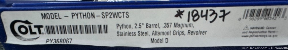 Colt Python .357 mag 2.5” Barrel-img-2