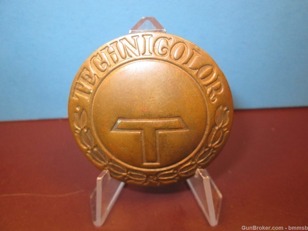 Large Brass 1940's TECHNICOLOR Badge, pinback-MOTION PICTURE INDUSTRY--img-0