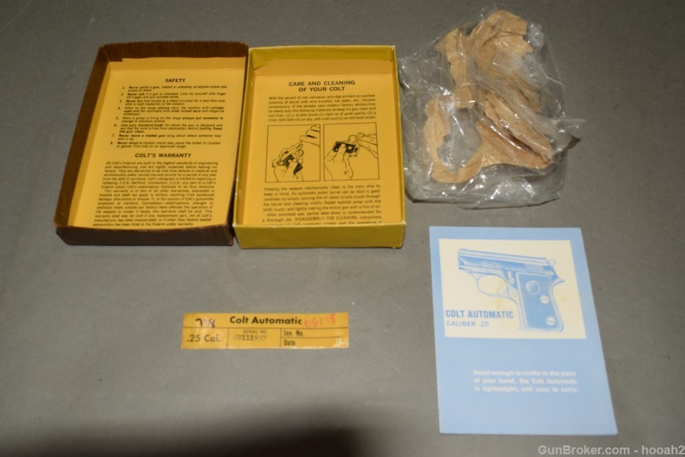 Nice Colt FIE Junior Automatic Semi Auto Pistol 25 ACP W Box 1973 -img-24