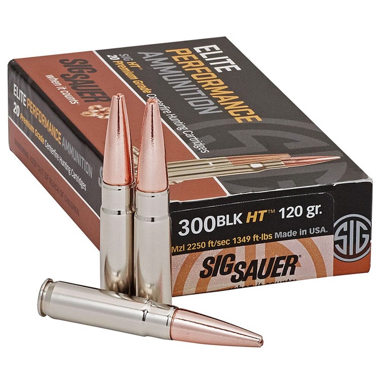 Sig Sauer Ammo .300 BLK 120gr Elite Hunting Solid Copper 20/Box E300H1-20-img-0