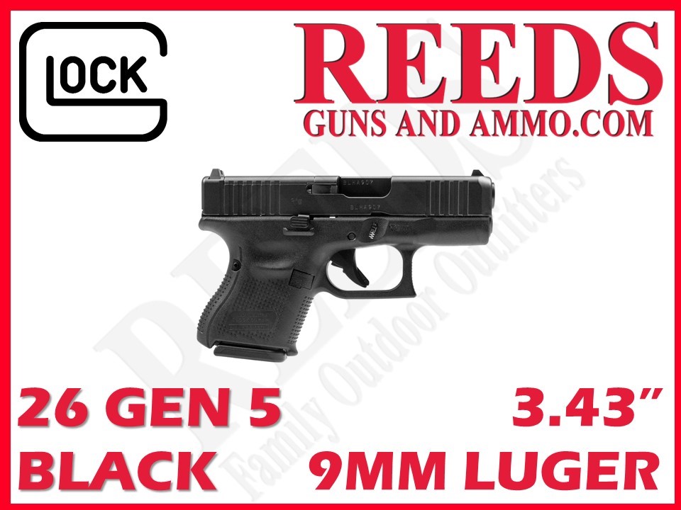 Glock G26 Gen 5 MOS Black 9mm 3.43in 3-10Rd Mags UA265S201MOS-img-0