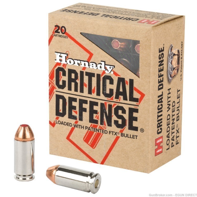 Hornady Critical Defense 40 S&W 165 gr FTX - 20 Rounds-img-0