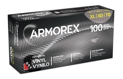 Armorex Powder Free-Latex Free X-Large Vinyl Disposable Gloves - 100 Count-img-0