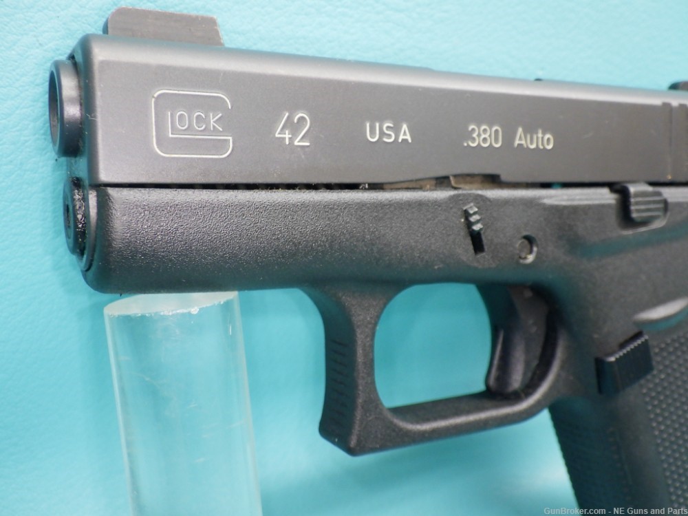 Glock 42 .380acp 3.25"bbl Pistol W/ Night Sights, Belt Clip, & 2 Mags-img-8