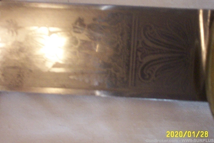 RARE WWII GERMAN DELUXE LIONS HEAD SENIOR FORESTRY CUTLASS w/KNOT& FROG +-img-4
