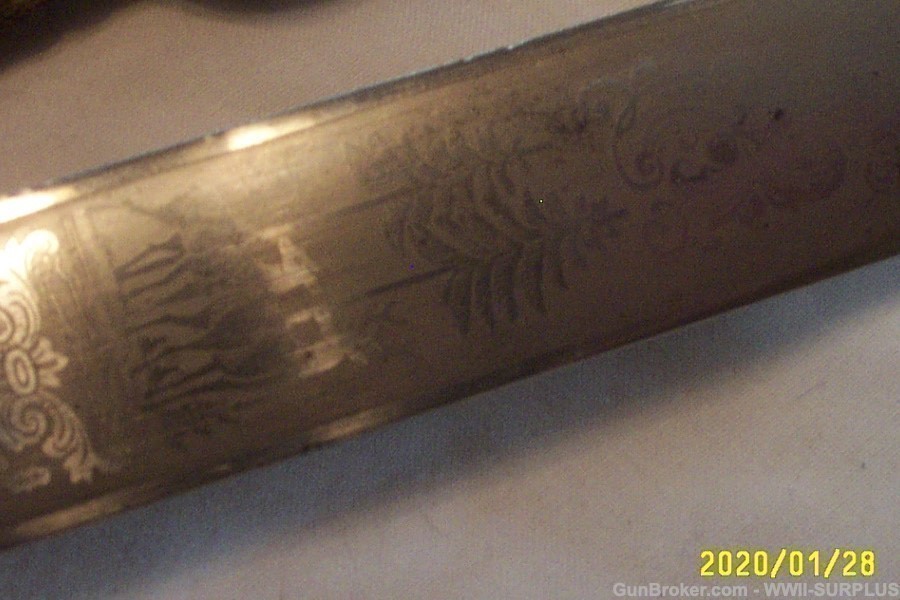RARE WWII GERMAN DELUXE LIONS HEAD SENIOR FORESTRY CUTLASS w/KNOT& FROG +-img-26