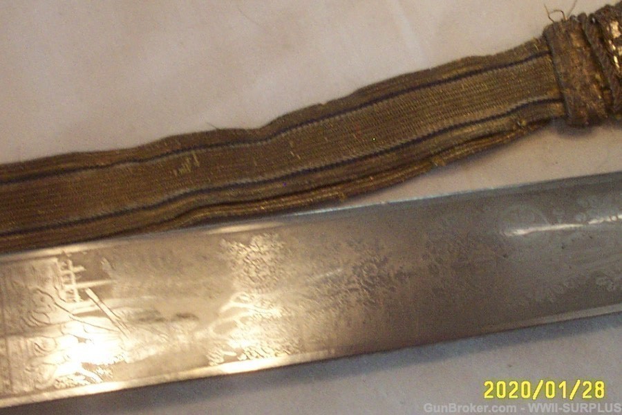 RARE WWII GERMAN DELUXE LIONS HEAD SENIOR FORESTRY CUTLASS w/KNOT& FROG +-img-29