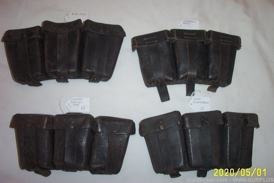 WWII GERMAN HEER KRIEGSMARINE K98 RIFLE AMMO POUCH DATED &MARKED YOU CHOOSE-img-0