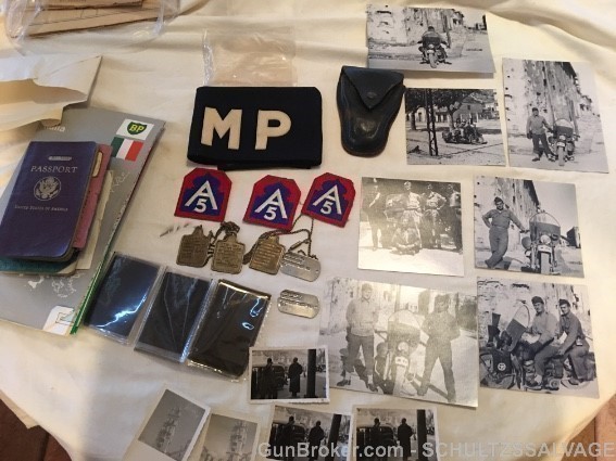 WWII ITALIAN/US ARMY M.P. GROUPING w/PHOTOS,DOGTAG-img-0