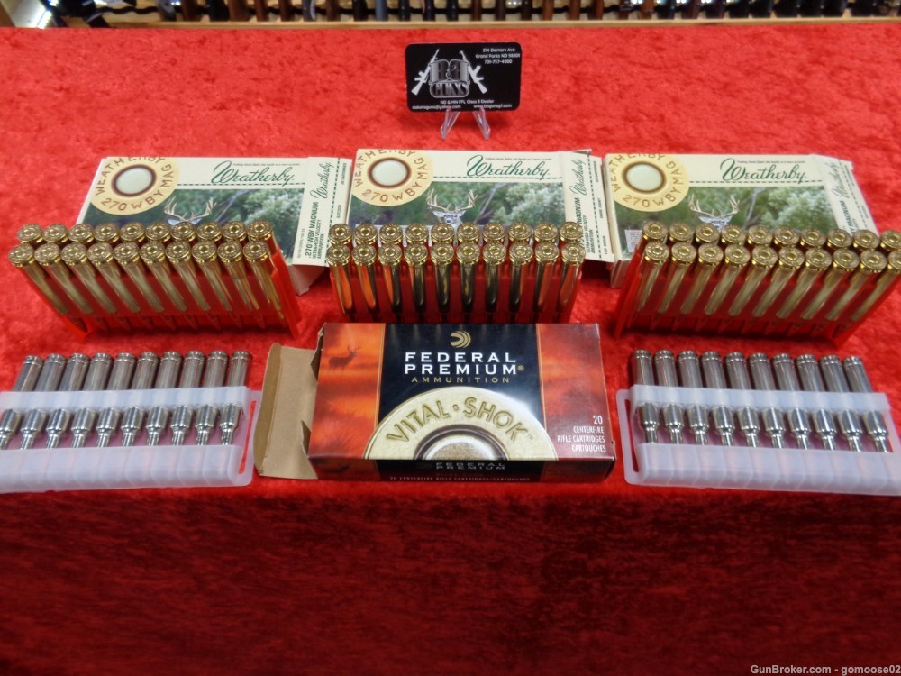 4 Box 270 Weatherby Magnum WBY MAG Ammo Ammunition 80rds Boxes WE TRADE BUY-img-0