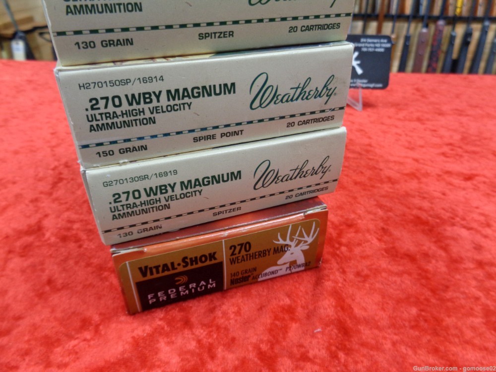 4 Box 270 Weatherby Magnum WBY MAG Ammo Ammunition 80rds Boxes WE TRADE BUY-img-18