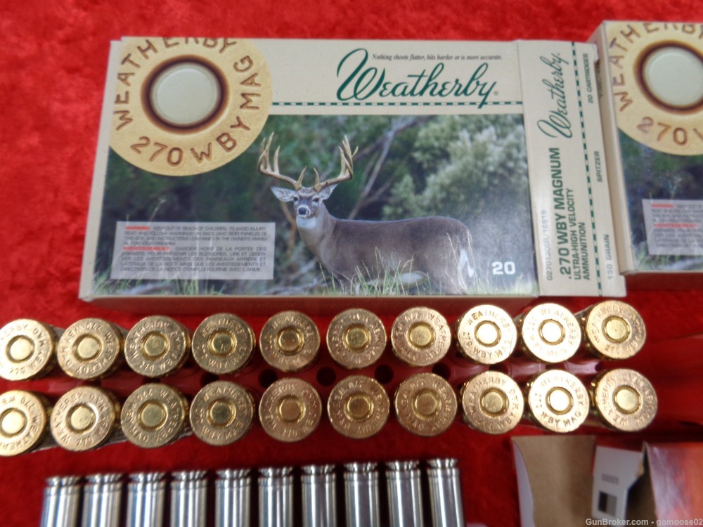 4 Box 270 Weatherby Magnum WBY MAG Ammo Ammunition 80rds Boxes WE TRADE BUY-img-2