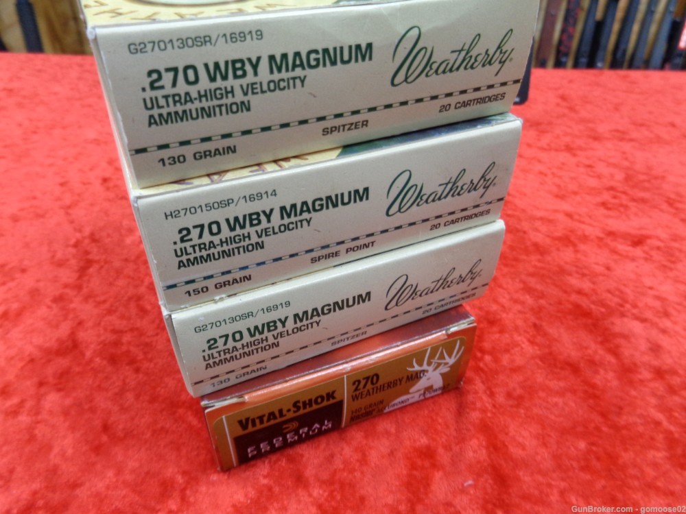 4 Box 270 Weatherby Magnum WBY MAG Ammo Ammunition 80rds Boxes WE TRADE BUY-img-17