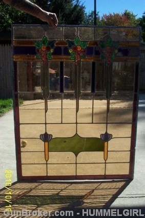ORIGINAL STAIN GLASS WINDOW FROM HOFBRAUHAUS 36X45-img-1