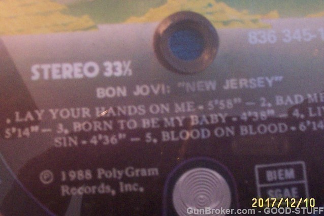 ORIGINAL BON JOVI GOLD RECORD "NEW JERSEY"EUROPE!-img-9
