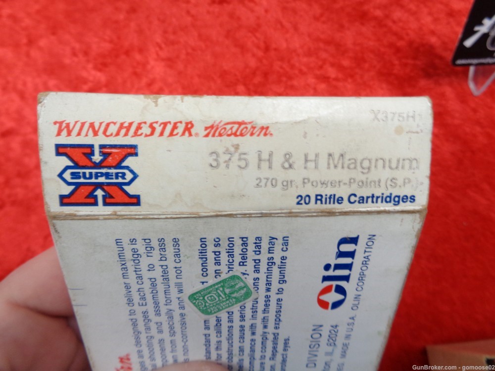 Winchester Super X 375 H&H Magnum Mag Rifle Ammo Box Ammunition I BUY TRADE-img-4