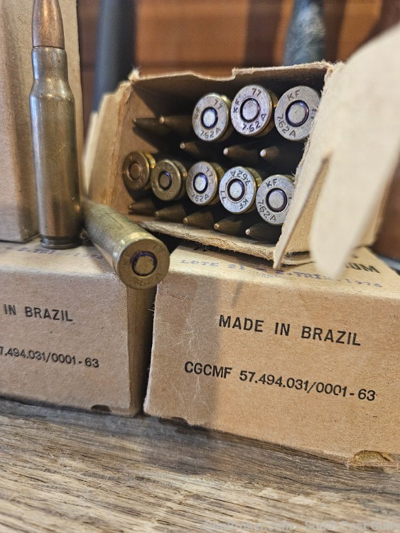 100 Rounds of Brazilian Military Surplus 7.62x51mm NATO Rifle Ammunition-img-2
