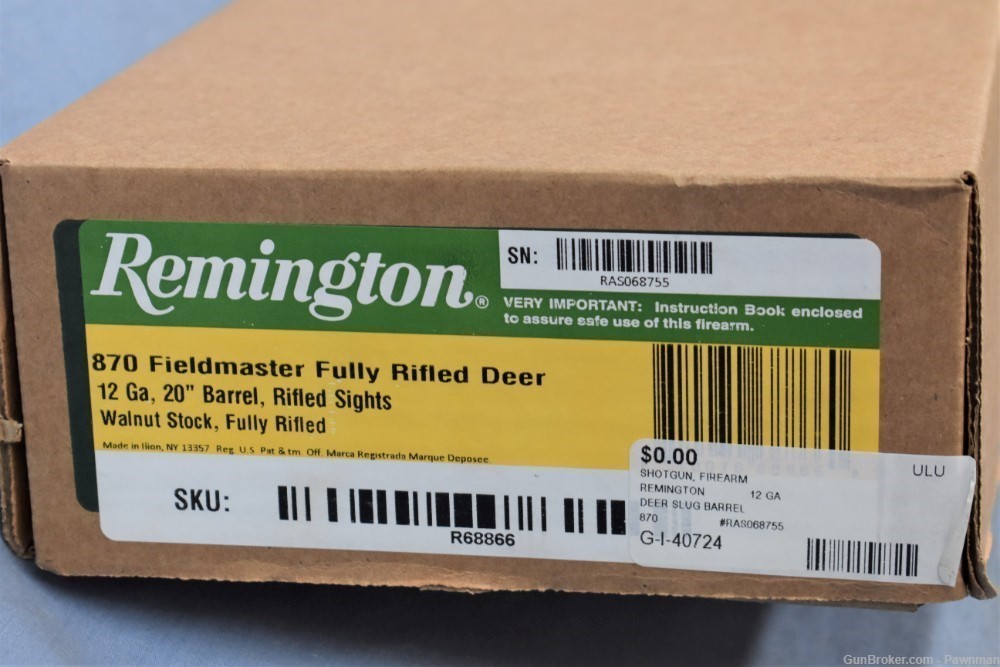Remington 870 Fieldmaster  12G 3” 20" rifled  NEW!-img-20