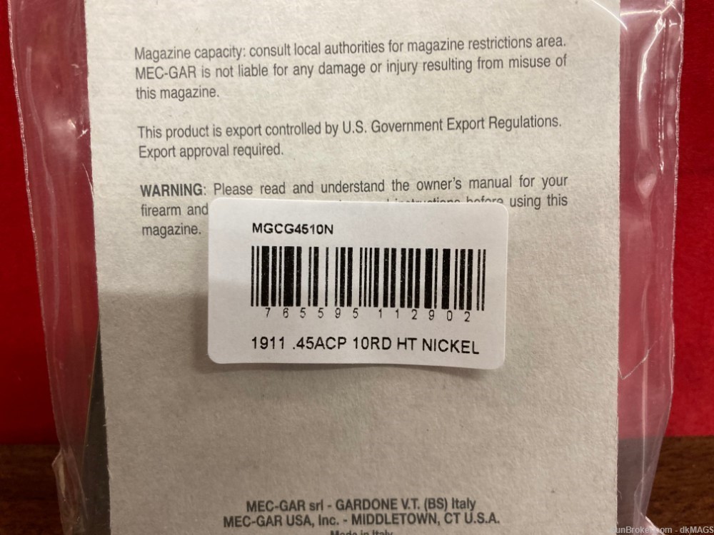 2 10rd .45acp Nickel 1911 Magazines by Mec-Gar -img-3