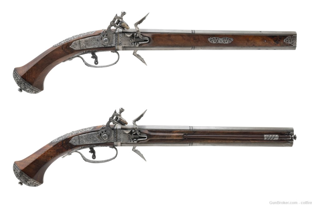 Extremely Early Pair of Brescian Flintlock Pistols by Francino (AH8186)-img-0