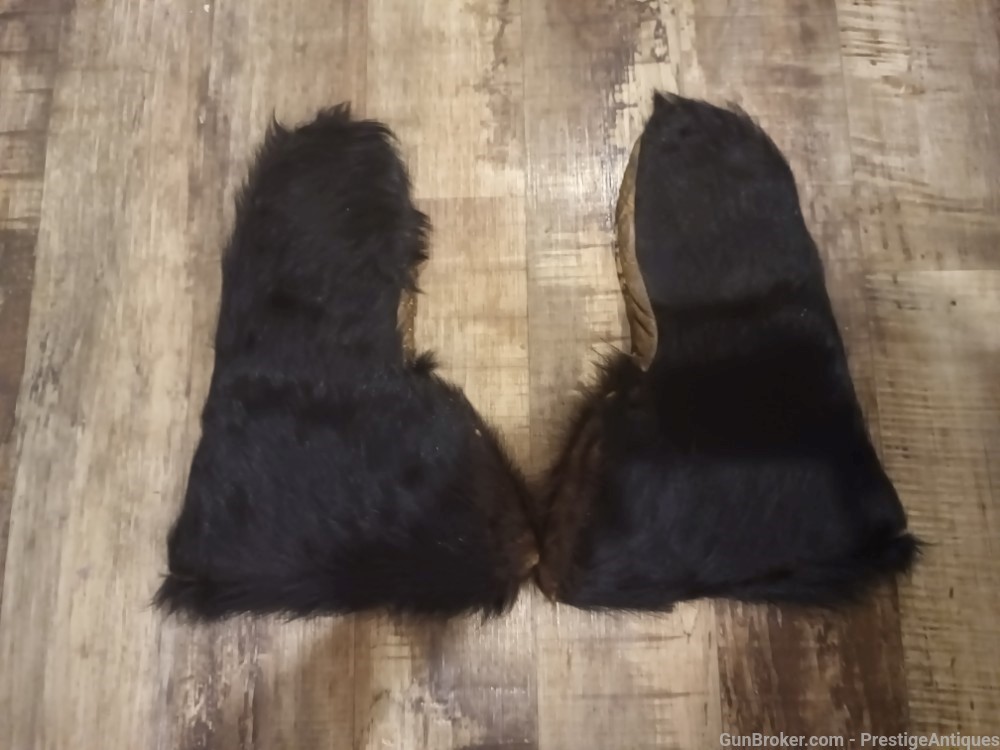 """" MINT 1880s Black Bear Mittens , lined Mens Large-img-0
