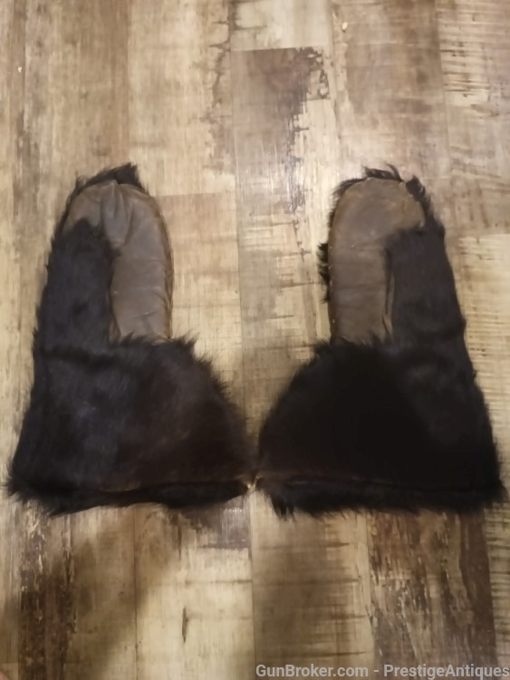 """" MINT 1880s Black Bear Mittens , lined Mens Large-img-1
