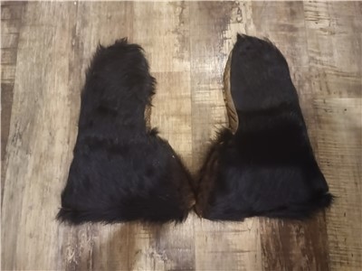 """" MINT 1880s Black Bear Mittens , lined Mens Large