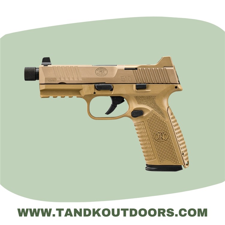 FN 510 TACTICAL 10MM 22RD FDE 510T FN510T OPTIC READY THREADED 66-101376-img-0