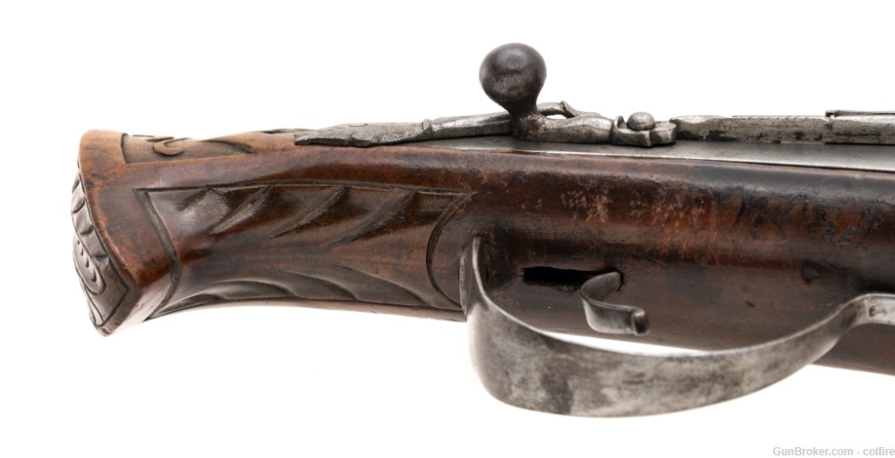 Very Scarce Wheellock Pistol W/ “Fishtail” Butt (AH8192)-img-5