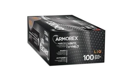 Armorex Hypoallergenic Lg Vinyl Disposable Gloves Latex/Powder Free 100Ct-img-2