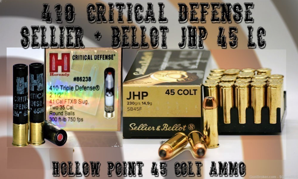 45 Colt & 410 Judge Combo Sellier Bellot 45LC JHP + 410 Critical Def 70 RDS-img-3