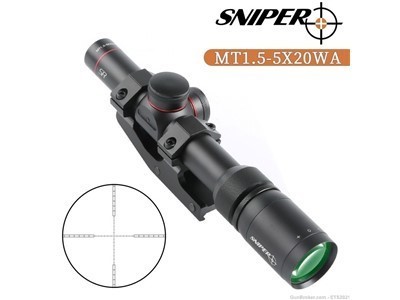 MT 1.5-5x20 WA Compact Riflescope for Hunting, Crossbow Scope, 1" Tube
