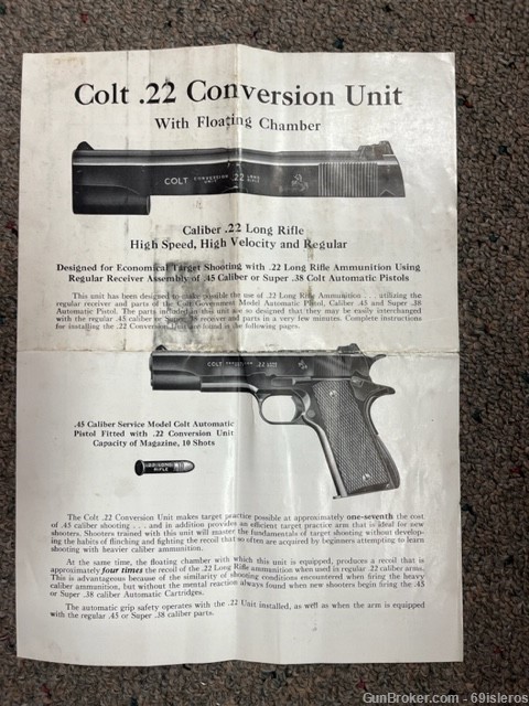 Colt 1911 .22LR Conversion Kit in original box with original instructions-img-9