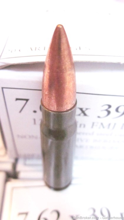 200rds Russian Klimovsk 7.62x39 7.62 x 39 123gr fmj Lacquer Steel-img-1