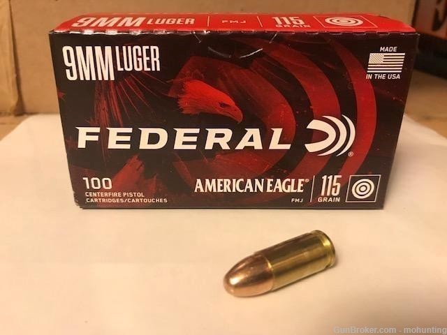 Federal AE9DP100 9mm Luger 115gr FMJ 500 Rounds-img-0