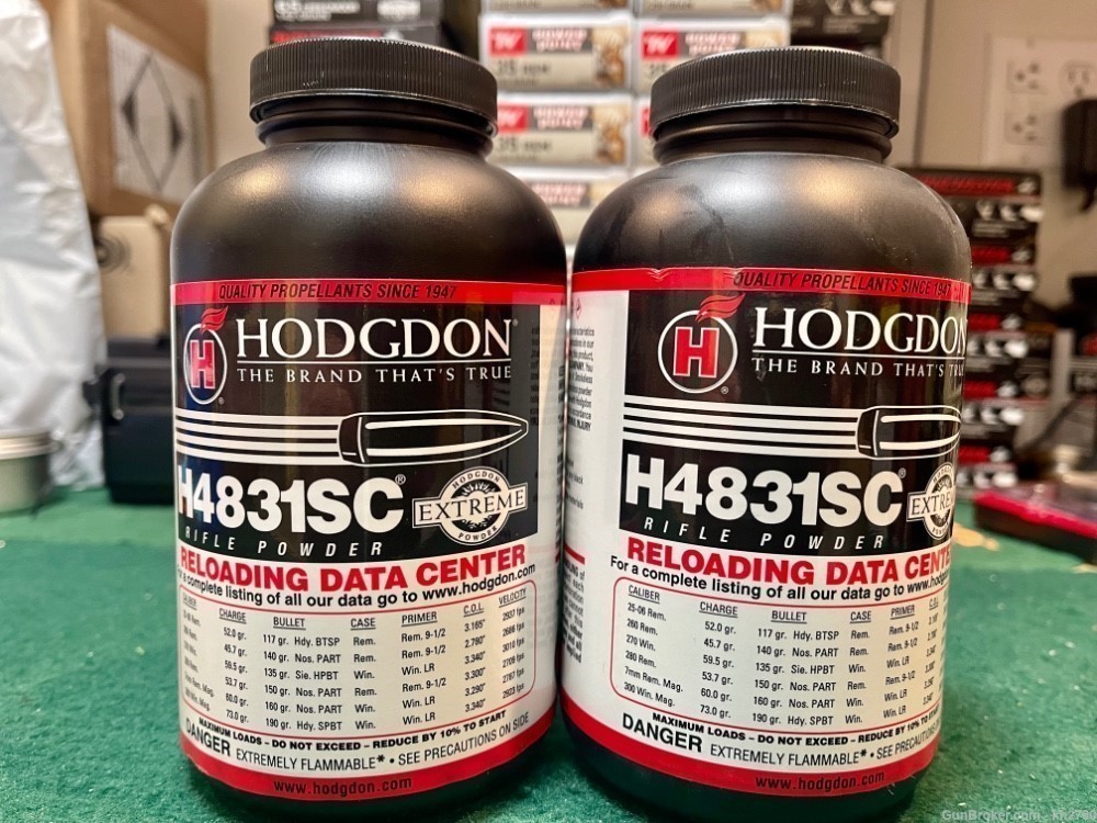 2 lbs of fresh Hodgdon H4831 SC Powder two 1 lb jugs H4831SC-img-0