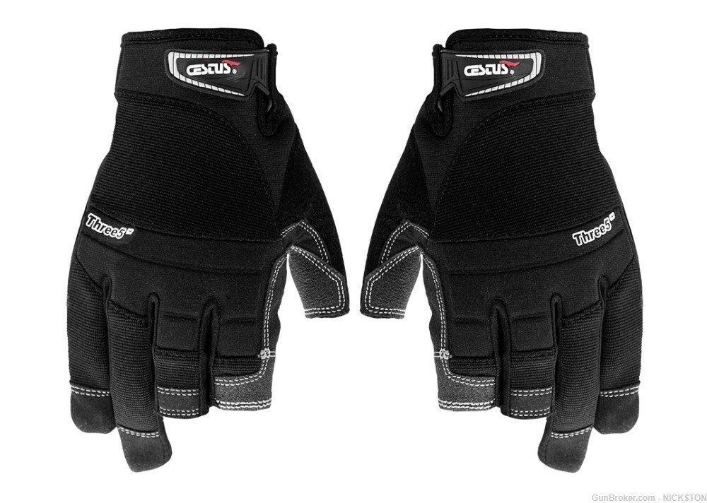 Large Size Tactical Gloves with Open Fingers Lightweight Breathable -Three5-img-0