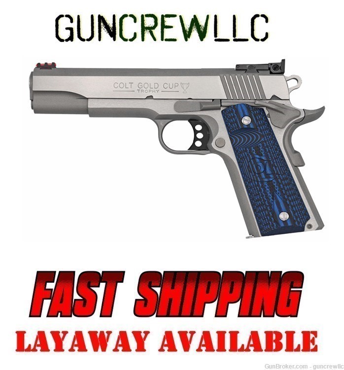 Colt O5070GCL Gold Cup Lite 1911 Natl Match Stainless SS 45ACP 5" Layaway-img-0