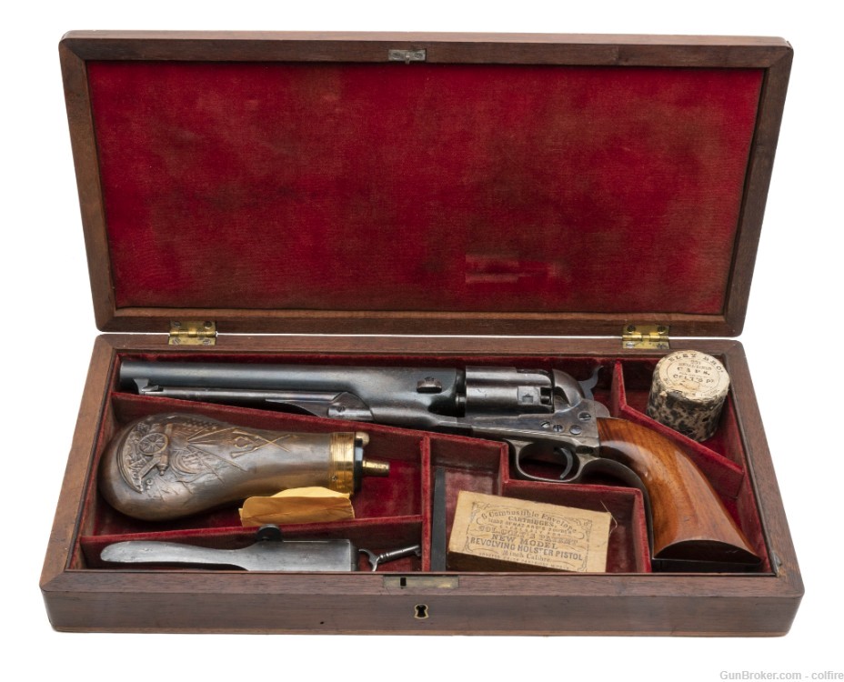 Beautiful Cased Factory Colt 1860 Army Fluted Cylinder (AC548)-img-3