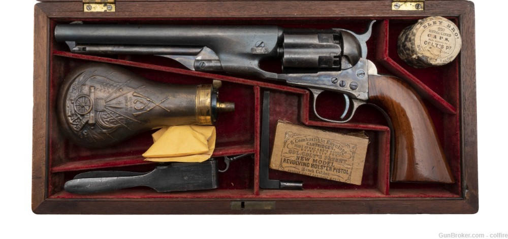 Beautiful Cased Factory Colt 1860 Army Fluted Cylinder (AC548)-img-0