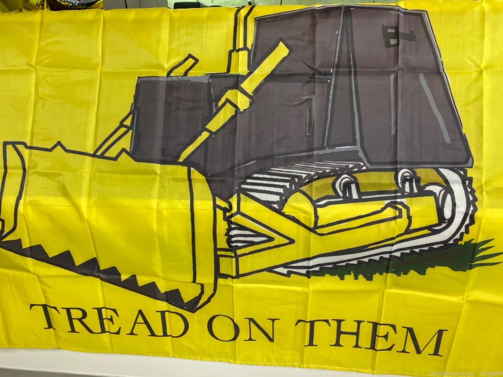 Killdozer Gadsden Flag “Tread On Them” approx. 3’x5’ with grommets-img-0