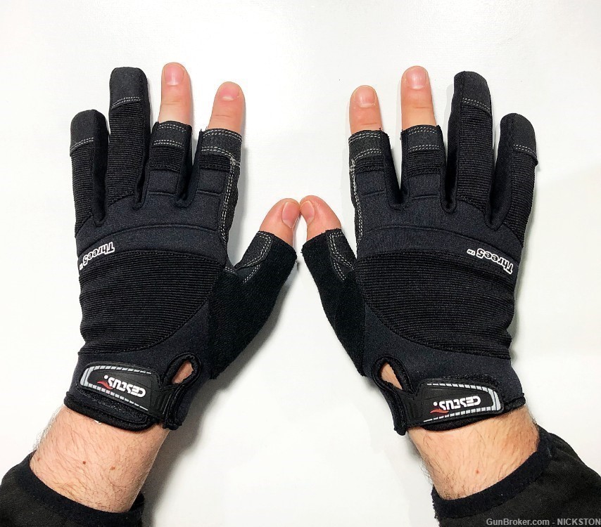 X-Large Size Tactical Gloves Open Fingers Lightweight Breathable -Three5-img-4