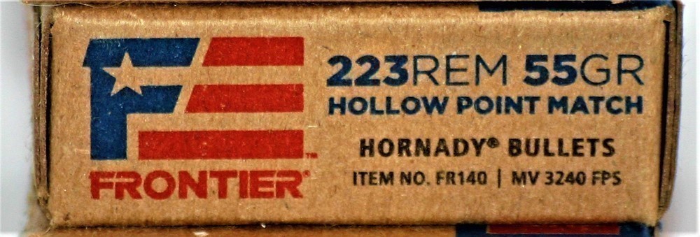 223 HP Hornady Frontier Rem 55 Grain HP MATCH JHP FR140 100RDS-img-2
